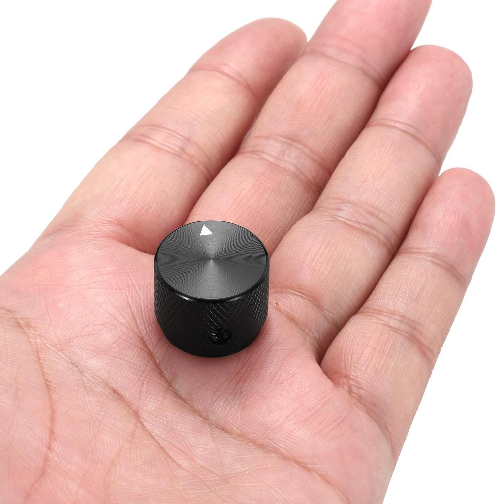 uxcell 2pcs Aluminum Potentiometer Inner Diameter x Outer Diameter x Universal Volume and Tone Control Knobs for Guitar and Bass with Arrow Black