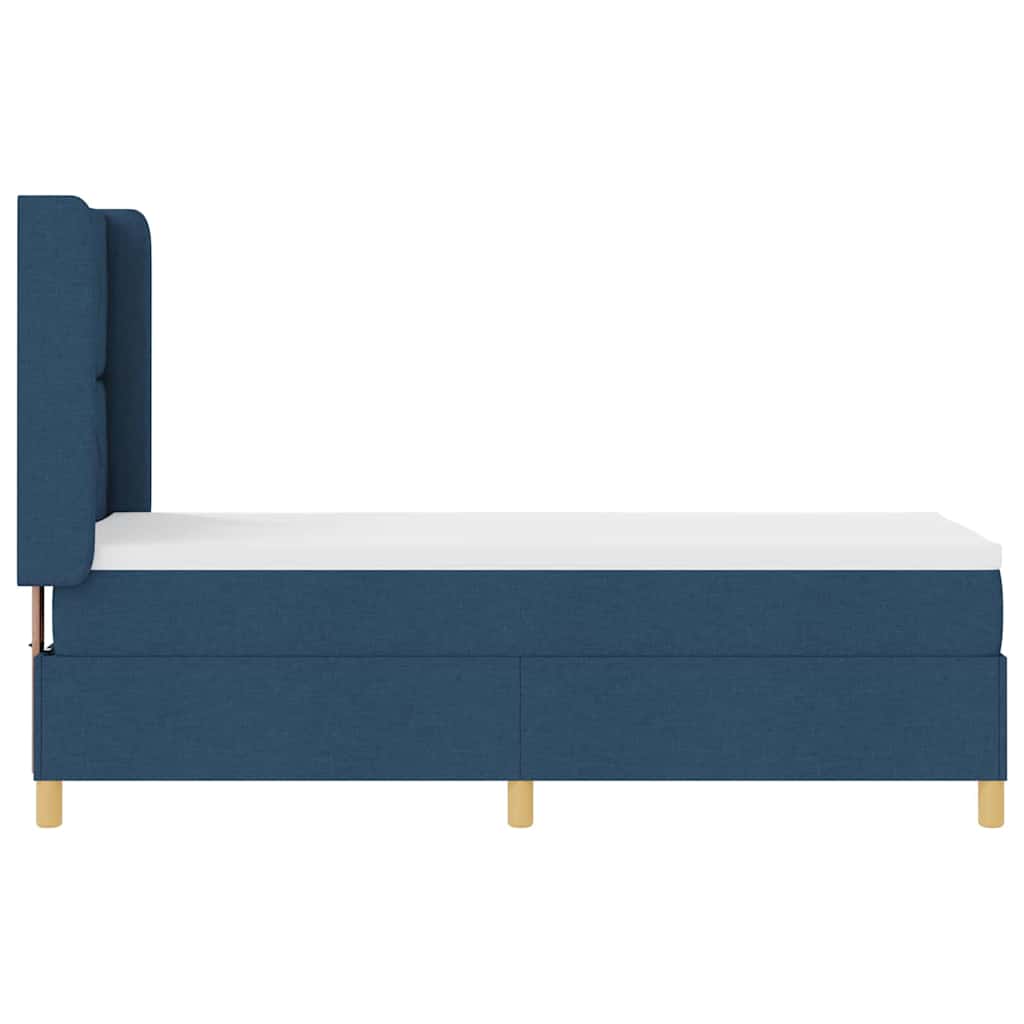 Box Spring Bed with Headboard Blue 80 x 200 cm Fabric