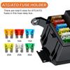 12V Relay Box with Waterproof Relay Fuse Block with 5x5pin JD1914 and 1x4pin RTT7121 Relay 6x ATC/ATO Blades Fuse for Car Truck