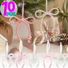 10pcs Woven Imitation Pearl Bows Pendant Christmas Wreath Hanging Fringe Bows Home Wedding Birthday Party Gift DIY Decoration