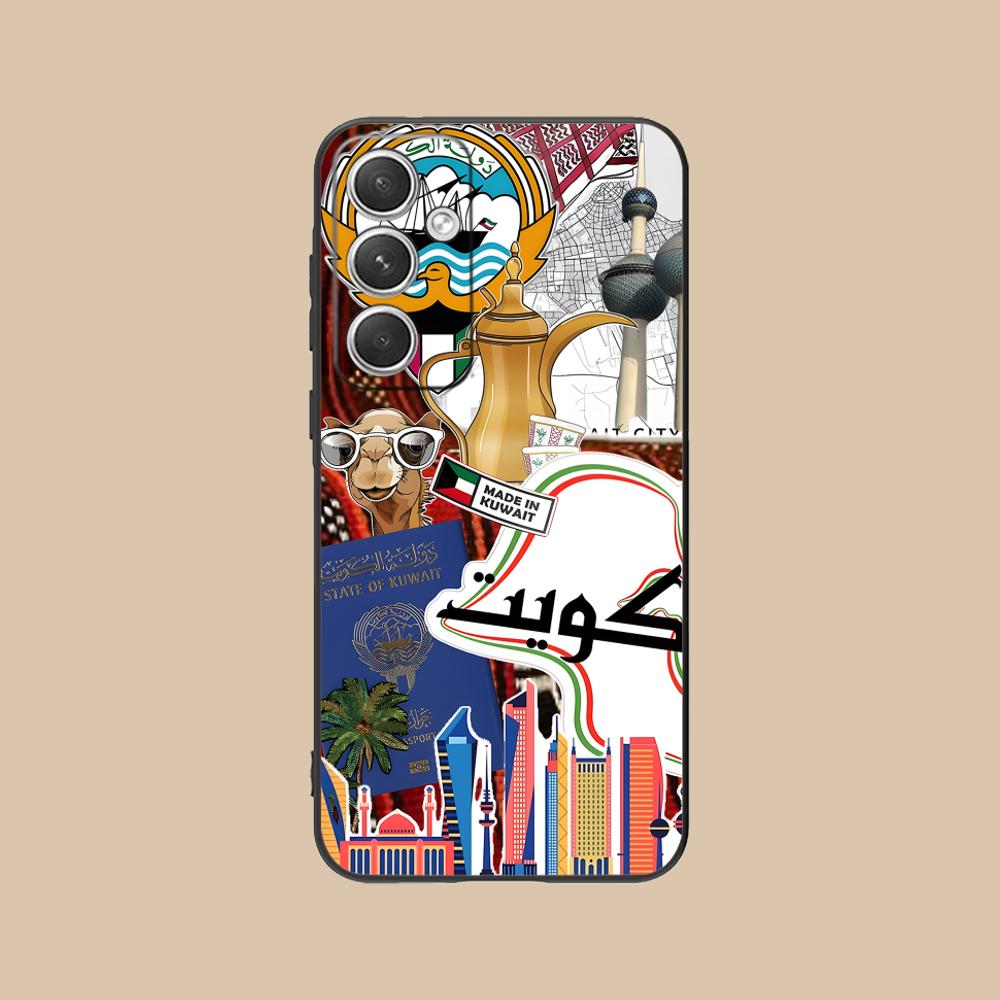 

Kuwait Flag Mobile Cell Phone Case for Samsung Galaxy S25 S24 S23 S22 S21 S20 Note20 Plus FE Ultra Colour Cover Cover Pretty Galaxy S25