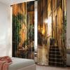 2Pcs Italian Curtain Old Courtyard Rome Italy Cafe Chairs City Historic Houses In Street For Bedroom Living Room And Dining Room