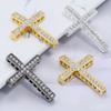 5pcs Rhinestone Sideway Cross Charms Gold/Silver/Gun Black Color Pendant for Jewelry Making DIY Bracelet Necklace Accessories