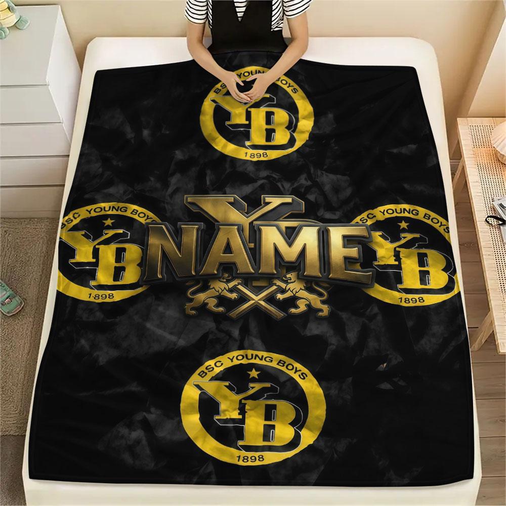 Custom Name,BSC Young Boys Printed Flannel Blanket, soft throw for bedroom sofa, washable, Christmas present, great gift.