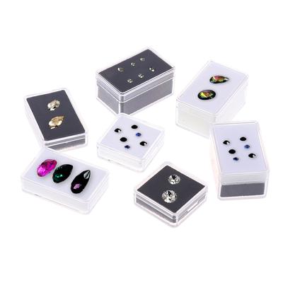 1 Pcs Bare Diamond Storage Box Plastic Diamond Display Case Colored Gem With Double Inner Cushion Bare Stone Box