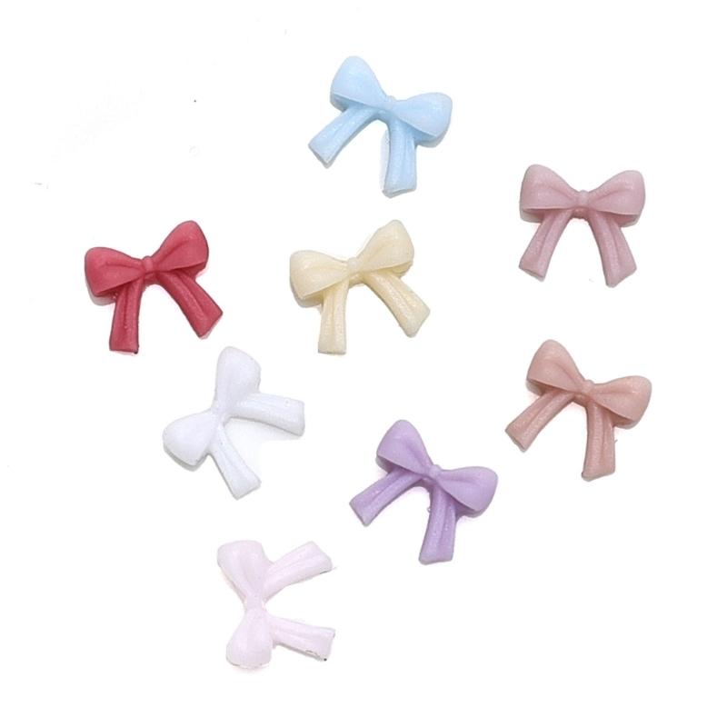 50 Stück Schleifen Nagelanhänger Einfache Schleife Nagelkunst Dekorationen Schleifen Designs Nagelzubehör Harzschleifen Nagel Strasssteine Geschenke