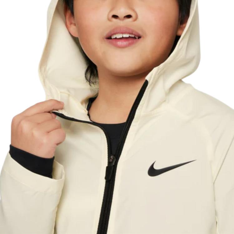Nike Jacket Kids Solid Color Zipper Hooded Casual Kids jackets White DO7095-113