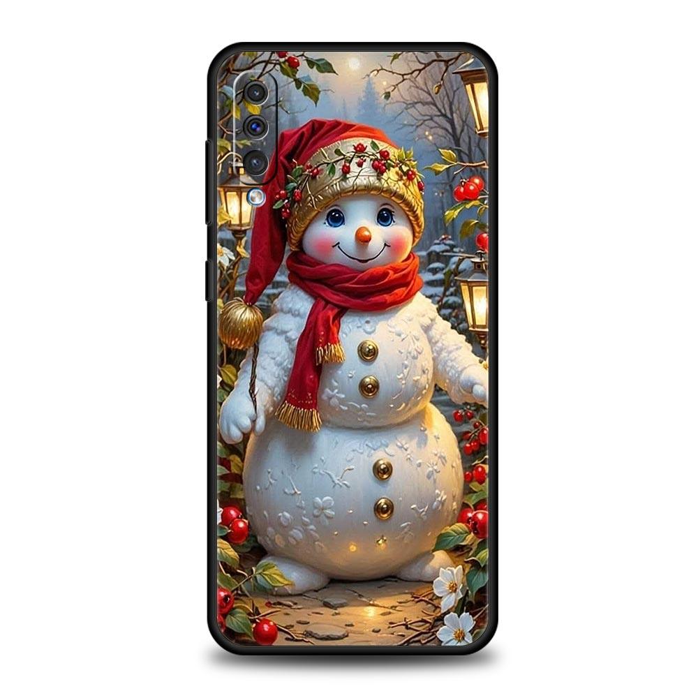 Christmas Snowman Phone Case for Samsung Galaxy A56 A36 A26 A16 A34 A24 A42 A22 A20 A12 A40 A30 A10 5G Soft TPU Cover Shell Bags