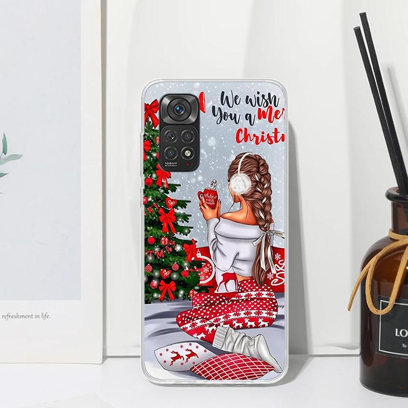 Christmas Girls Tree Gift Phone Case For Xiaomi Redmi Note 15 13 14S 14 Pro Plus 12S 11S 10S 12 11E 10 11T Art Fundas Back Cover