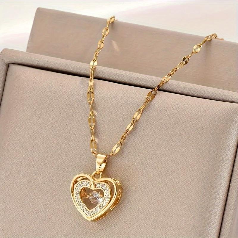 Heart Shaped Pendant Necklace, Luxurious and Elegant for Daily Wear, Exquisite Embellishment for Valentine's Day, Christmas, Thanksgiving