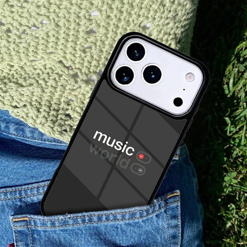 Music On World Off soft mobile phone case Compatible with IPhone 17 16 15 14 13 12 11Pro Max 17 Air cover
