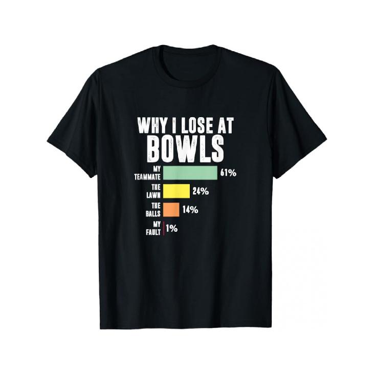 Men S Why I Lose at Bowls, Funny Lawn Bowling T-Shirt S чёрный