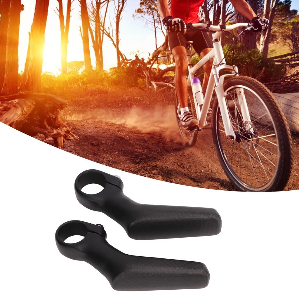Mountain Bike Handlebars Bar Ends 1 Pair Carbon   3K L Shape Ergonomic Road Bike Bar Ends for 22.2mm Bike Handlebar