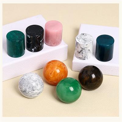 15mm Resin Perfume Bottle Cap, Hand-Polished Sphere & Cylinder Shape, Crimp Neck Spray Lid for Refillable Atomizer