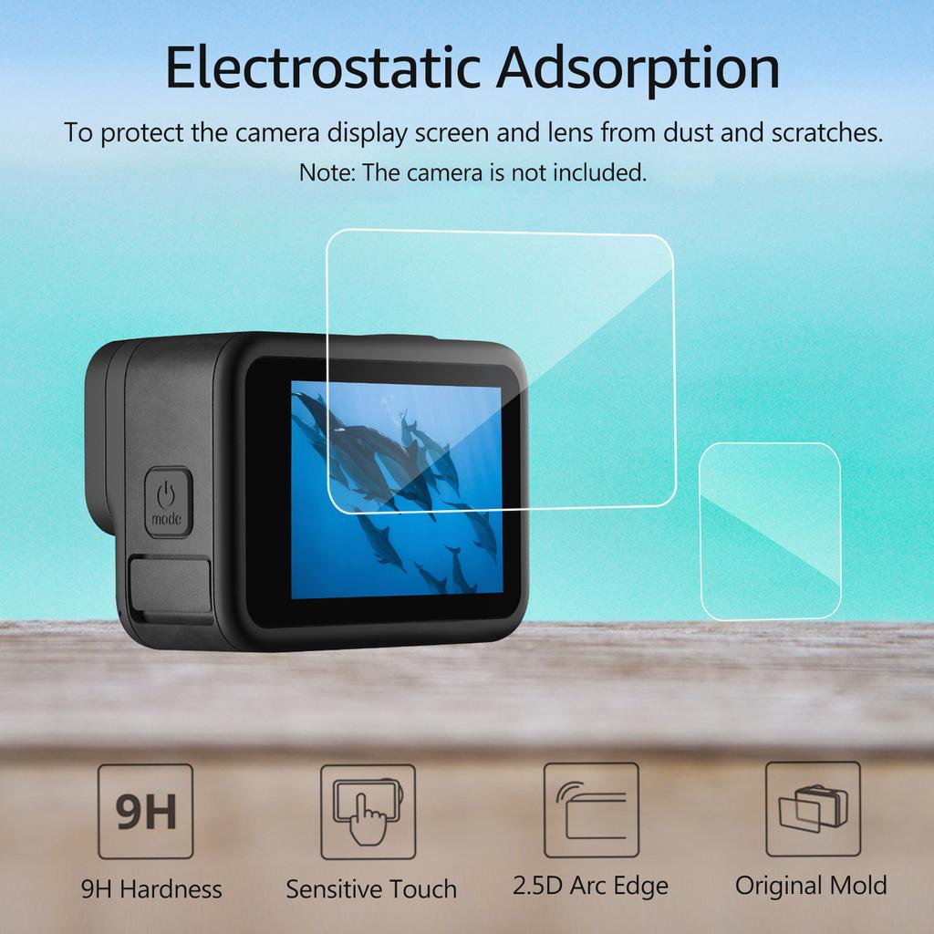 TELESIN 3 Stück gehärtetes Glas Displayschutzfolie Schutzfolie Ersatz für GoPro Hero 9