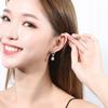 925 Sterling Silver 1 Carat Moissanite Round Earrings Engagement Wedding Daily Work Party Travel Luxurious Gift for Women