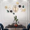 90*45 Cm Large Metal Wall Clock Ginkgo Leaf Quartz Movement Wall Watch Home Decor Battery Powered for Living Room/hallway/office