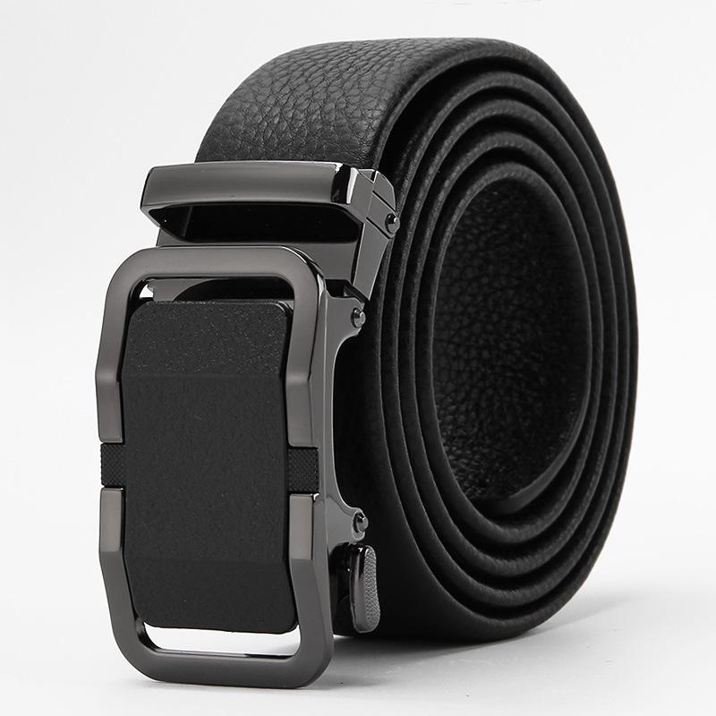 Frosted Automatic Buckle Edging Head Layer Cowhide Belt High End Business Casual Men's Trendy Belt