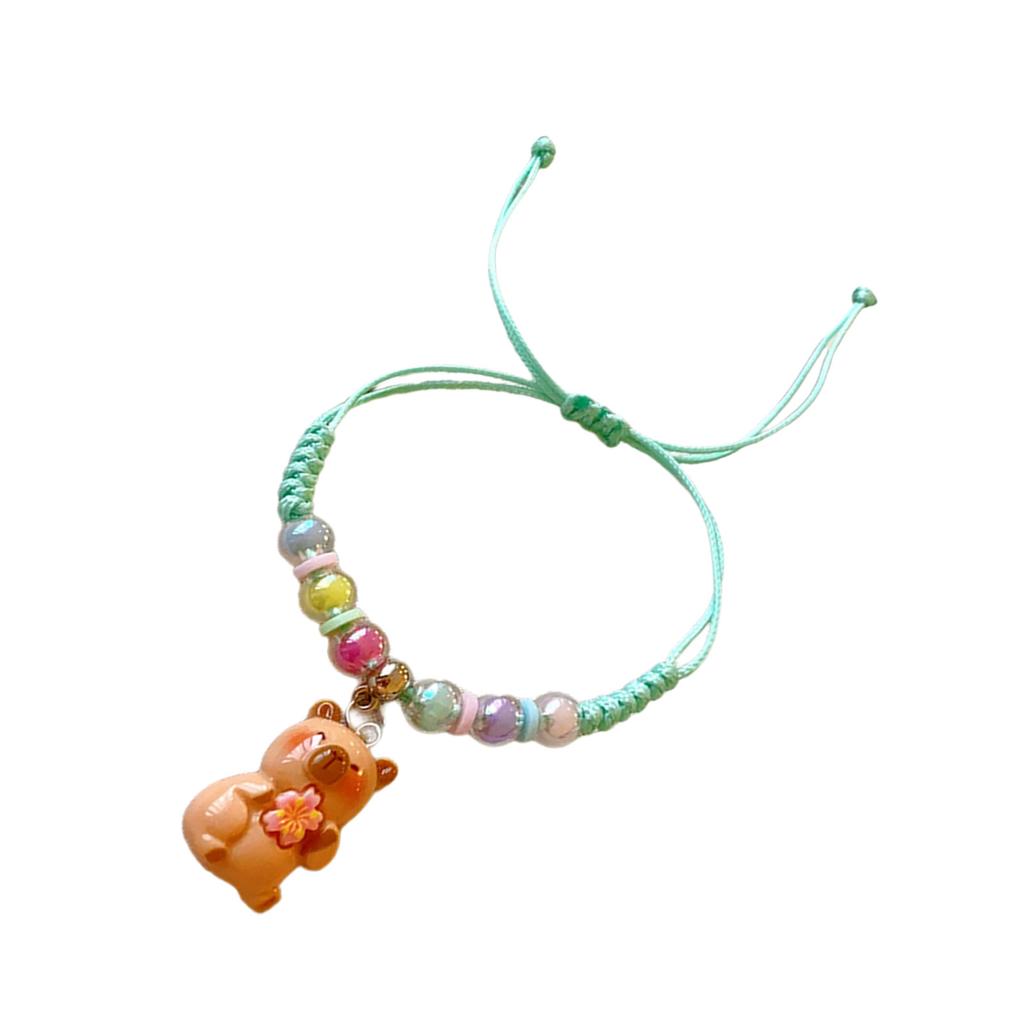 Særpreget Capybara-armbånd i resin Håndvevd snorarmbånd Motehåndleddsmykker for egen stil og gavegiving