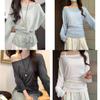 Womens Summer Long Sleeve T Shirt With Tie Waist And Sun Protection For Casual Wear