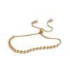 Yhpup Stainless Steel Beads Chain Adjustable Necklace Bracelet Bangle Gold Silver Color Zirconia Popular Jewellery