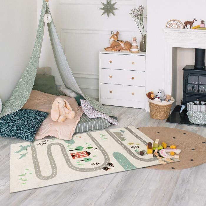 Children's Rug Circuit - Multicolor - 60 X 120 Cm - Printed Cotton - Indoor