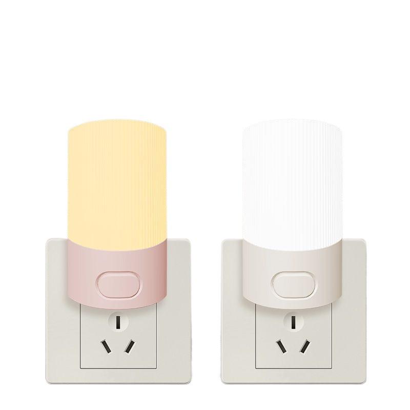 LED Night Light: Dual-Color Plug-In with Switch, Energy-Saving Bedside Lamp for Baby Eye Protection, Feeding, Sleep and Wake-Up.