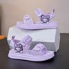 Children's open-toe beach shoes for spring and summer, cute bear-themed hook-and-loop sandals for girls.