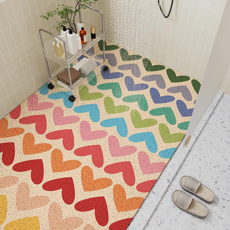 Hollow Bathroom Silk Ring Non-Slip And Wear-Resistant Bath Shower Room Anti-Drop And Dirt-Resistant Easy To Take Care Of Floor Mat Can Be Cut Carpet