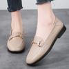 Women Shoes Ladies Flat Fashion Vintage British Leather Oxford Loafers Comfy Casual Shallow Flats Gold Logo