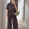 Two Piece Sets for Women Short Sleeve Crew Neck Top And Pants Tracksuit Lounge Set Casual Summer Vacation Outfits