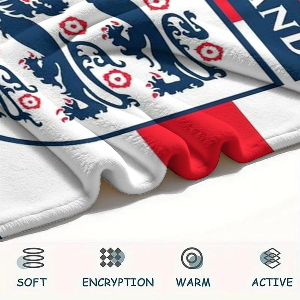 1PC Custom Name England Soccer Patterned Flannel Blanket Suitable For All Seasons for Home Decor Warmth and Comfort Gifts Holiday Present