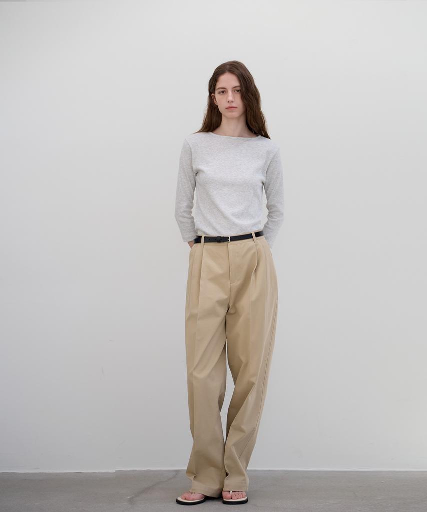 BUT'TON Classic Twotuck Pants (Beige)