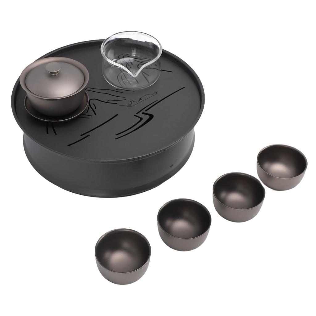 Outdoor Camping Tea Set Multifunctional Lightweight Portable Pure Ti Camping Tea Brewing Cup Set
