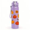 1PC Autumn Pumpkin Leaf Harvest Pattern 750ml Color Plastic Sports Water Bottle Leakproof Flip Straw Lid Suitable for Sports Office Home Use