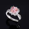 Stylish Full Zircon Shape Pink Ice Cut Premium for Ladies Luxurious High Quality Shiny AAA Ring Anniversary Gift