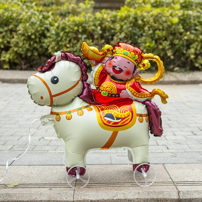 4D Cartoon Foil Balloons Elephant Stand Walking Balloon With Wheel For Kids Birthday Party Decoration Baby Shower