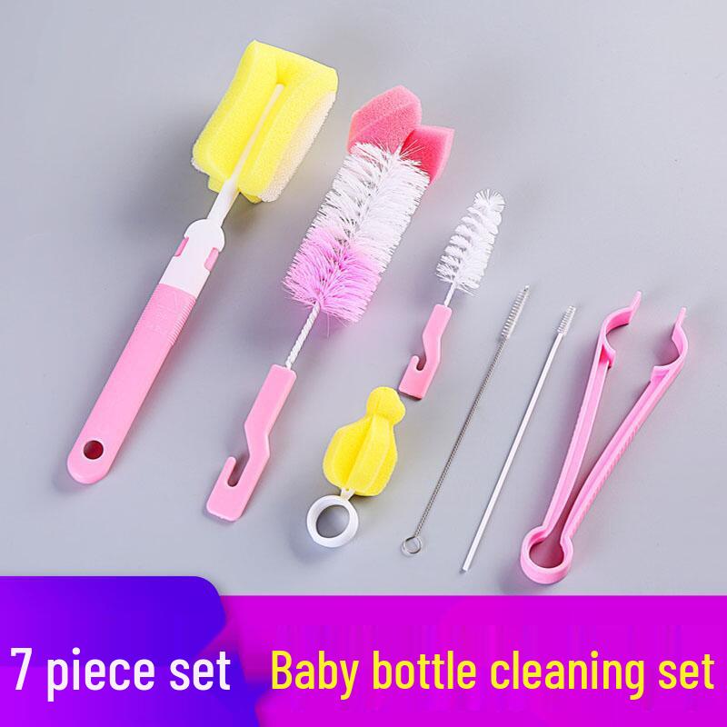 

Набор для чистки детских бутылочек и аксессуаров из 7 предметов: Включает щетки для бутылок, сосок, трубочек и зажим для бутылок.
