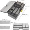 Fishing Gear Storage Box Plastic Gray Multifunctional Double-Layer Bait Box Ten Compartments Easy Assembly Fishing Bait Tool Box