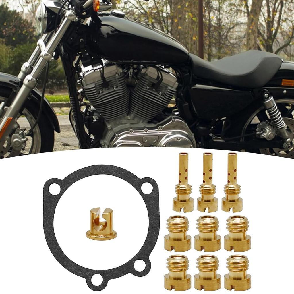 Carburetor Jet Kit for CV40 Carburetor Main Jets Slow/Pilot Jets and Gasket Replacement 42 45 48 180 185 190 195 Replacement for Harley Davidson