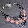 Natural Ammonite Fossil, Amethyst 925 Sterling Silver Jewelry Necklace 18" e2o44