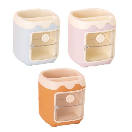 Cartoon Pig Pen Holder Multi-compartment Large Capacity Desk Organizer Box Stationery Storage Container Home Office Desktop Decoration Ornament