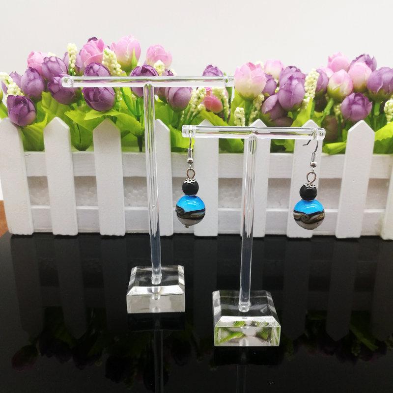 T-Shaped Acrylic Earring Display Stand Set for Studs & Pendants