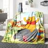 Winnie Friends Flannel Blanket Super Soft Warm Cozy Blanket for Sofa Bed Office Travel All‑Season Home Decor Gift