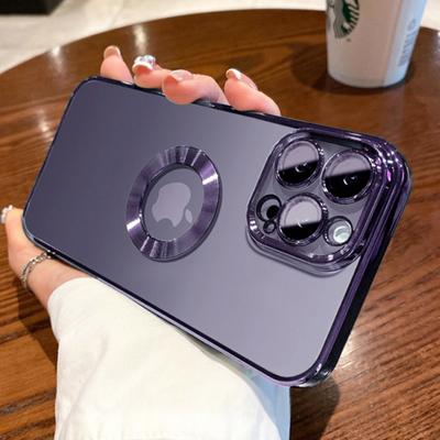 Glastelefonkamera-Objektivschutzhülle für iPhone 13 15 14 12 11 Pro Max 8 Plus X XS XR mit Logo-Loch-Beschichtungsschutzabdeckung