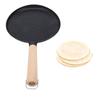 Pancake Griddle Anti Stick Coated Aluminum Alloy Flat Skillet with Wood Handle for Tortilla Roti Indian Pancake