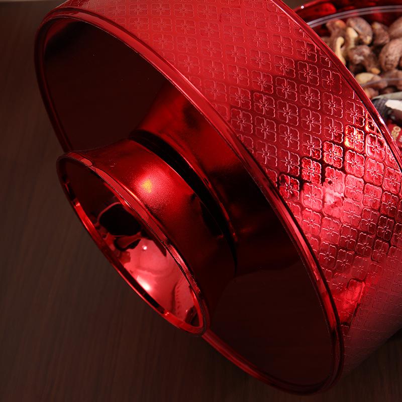 Rotating Nut and Candy Box with Lid – Multi-Compartment Fruit Tray for Weddings and Festivals