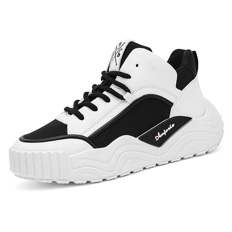 

Мужская спортивная обувь класса люкс с толстой подошвой, дизайнерская кожаная походная обувь, мужская повседневная обувь, нескользящая спортивная обувь для бега и тренировок 44 чёрный