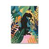 Lazy, Panther, Leopard, Giraffe, Jungle, Scandinavian Posters and Prints, Monster Leaves, Wall Paintings On Canvas, Paintings for the Living Room