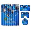 Christmas Printed Shower Curtain Floor Mat Four-Piece Bathroom Toilet Non-Slip Absorbent Carpet Toilet Non-Slip Door Mat